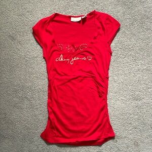Red DKNY fitted tee
